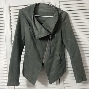 H&M Divided Jacket Women's Size 2 Asymmetric Gray Zip Lined